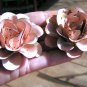 TWO Large metal PINK Roses, flowers for embellishments, accents, iron art ec