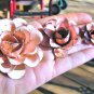TWO Large metal PINK Roses, flowers for embellishments, accents, iron art ec