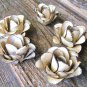 5 medium metal Beige rose flowers for accents, embellishments, crafting, woodworking, arrangements