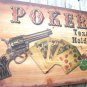 Texas Hold Em Poker wood sign, Old style casino bar tavern card playing sign