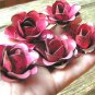 5 medium metal PINK rose flowers for accents, embellishments, crafting, woodworking, arrangements
