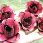 5 medium metal PINK rose flowers for accents, embellishments, crafting, woodworking, arrangements
