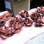 10 metal shiny copper colored roses flowers for accents, embellishments, crafting, arrangements