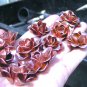 10 metal shiny copper colored roses flowers for accents, embellishments, crafting, arrangements