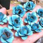 10 metal Blue roses, flowers for accents, embellishments, crafting, woodworking, arrangements