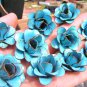 10 metal Blue roses, flowers for accents, embellishments, crafting, woodworking, arrangements