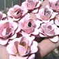 10 metal Pink roses flowers for accents, embellishments, crafting, woodworking, arrangements