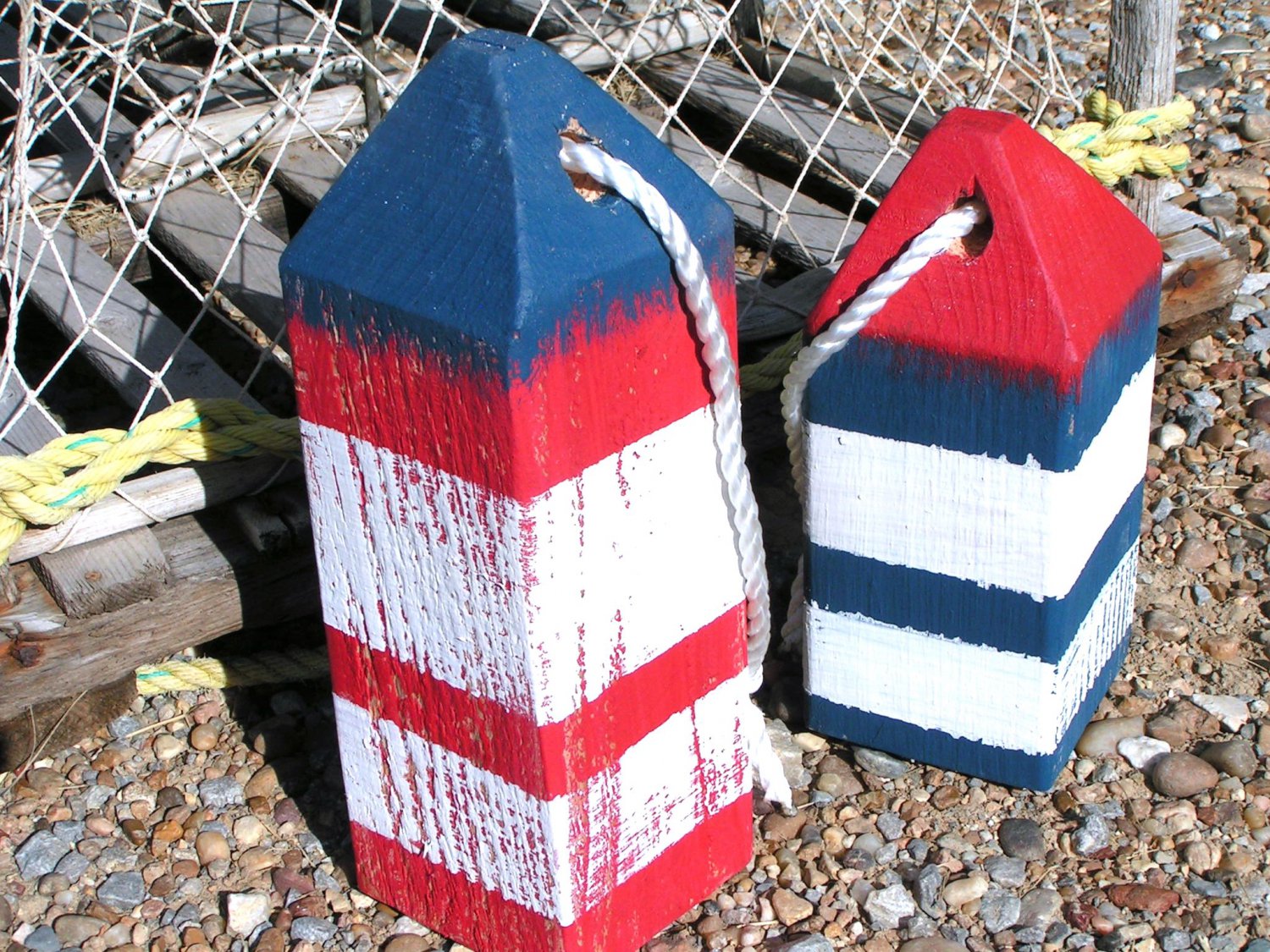Maine Lobster buoys, Nautical Decor, Wooden Decorative Buoys, Fishing