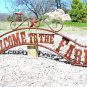 LARGE Metal Welcome to the FARM Sign for Wall Entry Gate 56 1/2 inch ec