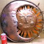 Round 3-D metal Art Sun Moon Hanging sculpture, 20 3/4 inch