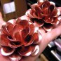 TWO Large metal Copper colored rose flowers for accents, embellishments, crafting, art, weddings