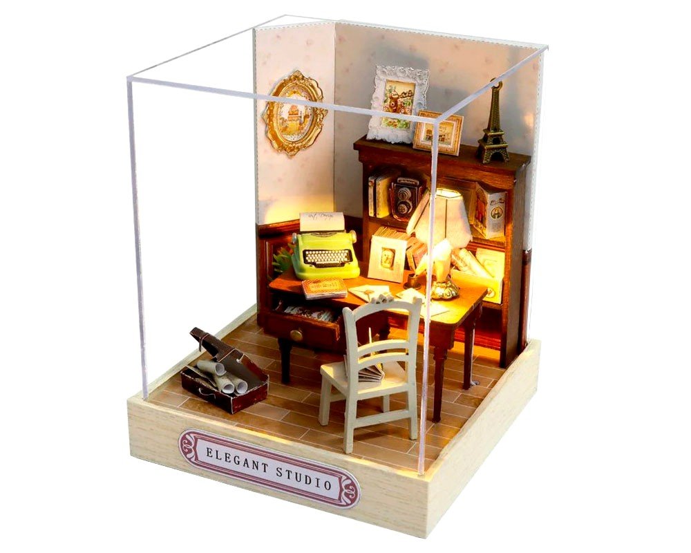 Miniature Room Kits for Adults with Furniture LED Light Mini Vintage ...