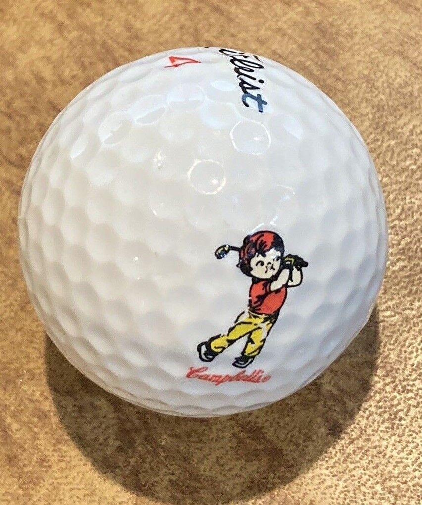 Campbells Soup Golf Ball Titleist DT 90 Chunky Soup Golfer Boy Logo