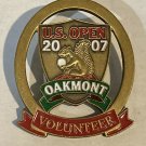 2007 U.S. Open Golf Championship Volunteer Lapel Pin Oakmont, PA 1" Metal