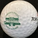 Green's Folly Golf Course Logo Golf Ball Virginia