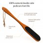 Long Handle Foot File for Dead Skin   Double Sided Natural Wooden Foot Scraper