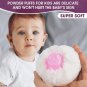 Baby Powder Container with Puff  Set of 2 Body Powder Puffs with Handles