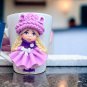 A hand made set, mug with spoon, decor made of polymer clay.
