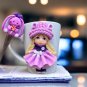 A hand made set, mug with spoon, decor made of polymer clay.
