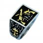 Rose Rectangle Cross Dual Revolvers Ring R1447