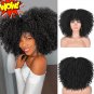 Afro Kinky Curly Wigs With Bangs Synthetic