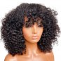 Human Hair Curly  Wigs With Bangs