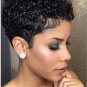 Short Bob Pixie Cut - Human Hair Afro Kinky Curly Wigs
