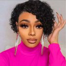 Human Hair  Short Curly Wigs Pixie Cut