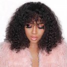 Curly Wigs - Human Hair Bob With Bangs