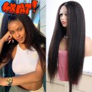 Kinky Straight Wig 13*4 Lace Front Human Hair Remy Yaki - Straight Hair Wigs