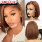 Straight Short Bob Wig - Honey Brown Lace Front Human Hair - Straight Hair Wigs