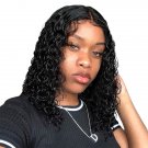 Short Curly Bob Wig Water Wave Human Hair Wigs