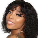 Water Wave Wigs - Human Hair  With Bangs - Jerry Curly Short