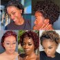Pixie Cut  Human Hair Wigs - Deep Wave Lace Front
