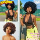 Short Hair Afro Kinky Hair Wigs With Bangs-Synthetic Wigs