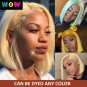 613 Blonde Bob Wig - Lace Front Human Hair Wigs Pre Plucked - Straight Hair Wigs