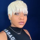 613 Blonde Wigs - Short Bob Straight Human Wigs With Bangs