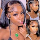 Short Wigs -Asymmetrical Bob - Lace Front - Human Hair - With Side Part