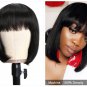 Short Wigs - Human Hair - Blunt Cut - Brazilian - Straight Bob With Bang