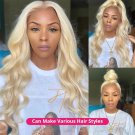 40 Inch 613 Blonde Lace Front Wig Human Hair Body Wave Hd Lace Frontal Wig Pre Plucked Tranparent La