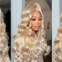 40 Inch 613 Blonde Lace Front Wig Human Hair Body Wave Hd Lace Frontal Wig Pre Plucked Tranparent La