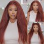Rich Brown Wigs - 33B Reddish Brown - Kinky Straight Lace Front Wig
