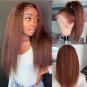 Rich Brown Wigs - 33B Reddish Brown - Kinky Straight Lace Front Wig