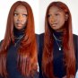 Rich Brown Wigs - Feathered Layered Cut - Reddish Brown - Human Hair - Bone Straight