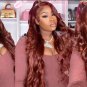 Rich Brown Wigs - Reddish Brown - Body Wave - Human Hair