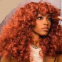 Short Loose Curly  Ginger Wig With Bangs