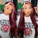 Burgundy Skunk Stripe Human Hair Wig With 613 Blonde Body Wave Lace Front -Burgundy Wigs