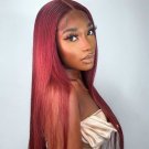Burgundy Wigs - HD Transparent Lace Front - Human Hair - Straight