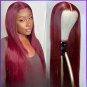Burgundy Wigs - HD Transparent Lace Front - Human Hair - Straight
