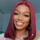 Burgundy Wigs - HD Transparent Lace Front - Human Hair - Straight Hair